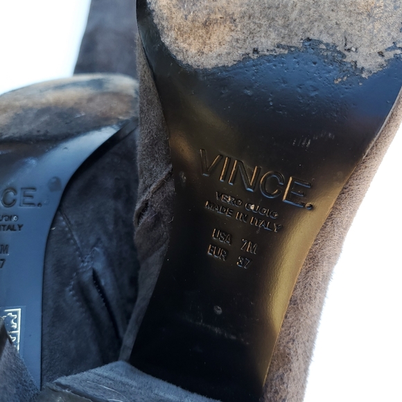 VINCE Suede Gray Over Knee Boots - Picture 6 of 7